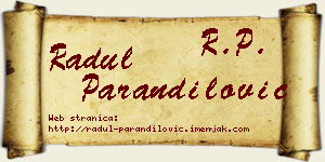 Radul Parandilović vizit kartica